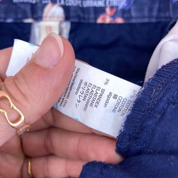 Khakis By Gap Women's Slim City Floral Print Crop Chino Pants Size 0 Blue Pink - Picture 6 of 7